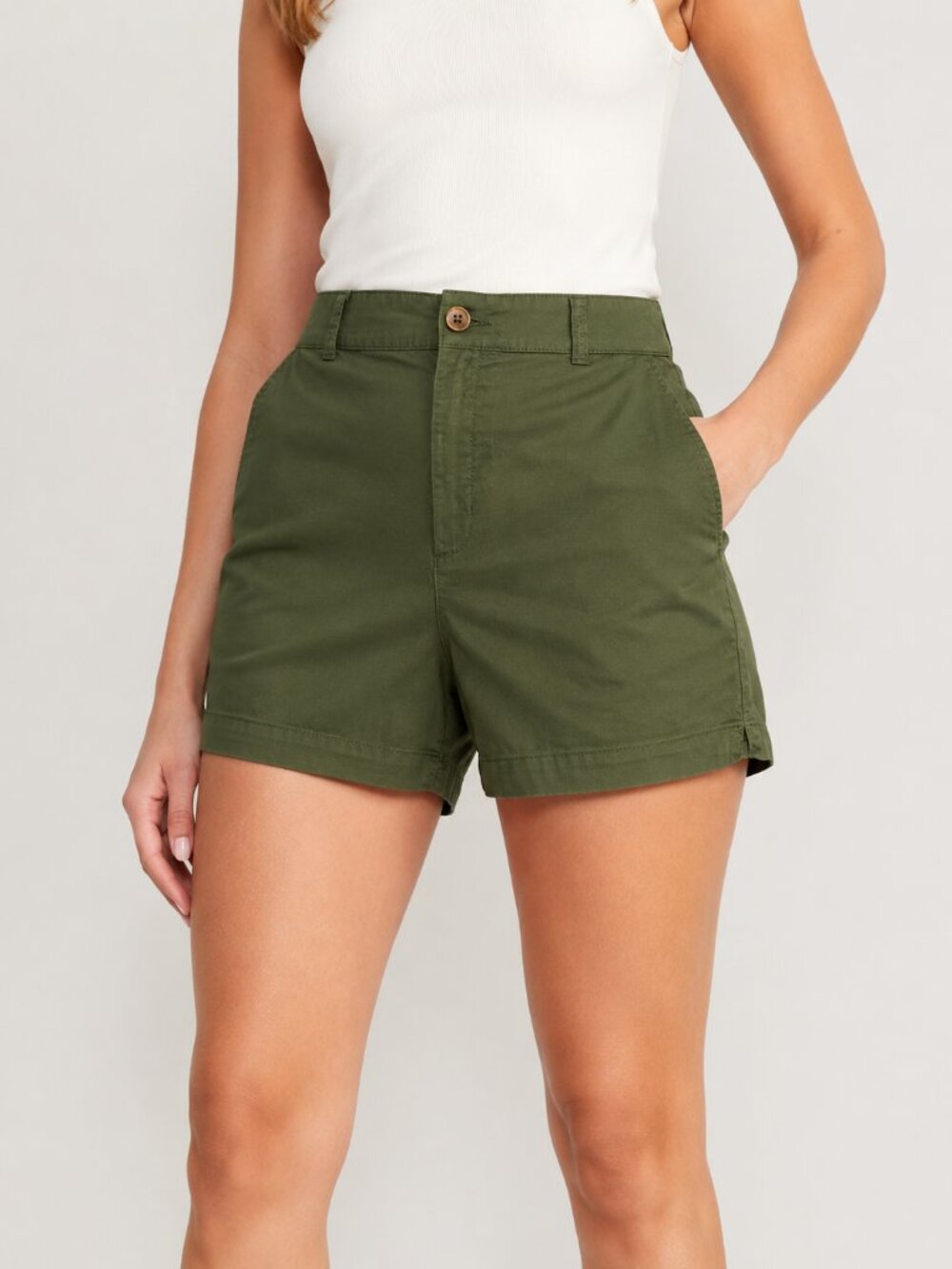 Old Navy Everyday Short High Rise Olive Green Casual Shorts